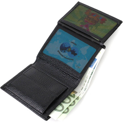 Гаманець Bond Accessories З натуральної шкіри Чорний (21992)