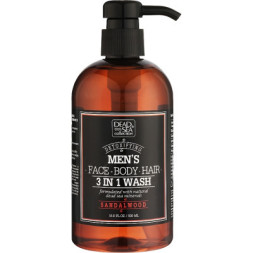 Гель для душу Dead Sea Collection Sandalwood чоловічий 3 в 1 для тіла, волосся й обличчя 500 мл (7290119481446)