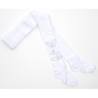 Колготки дитячі BNM з метеликами зі страз (M0C0302-1038-5G-white)