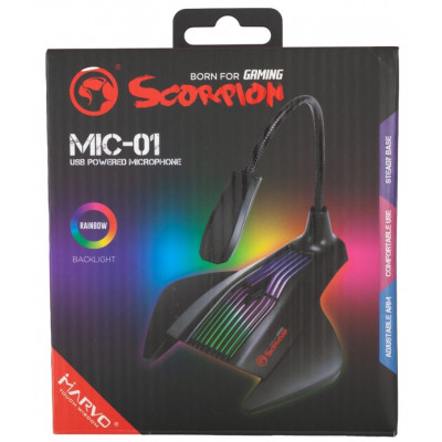 Мікрофон Marvo MIC-01 Multi-LED USB Black (MIC-01)