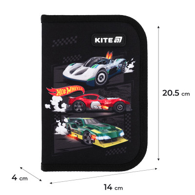 Пенал Kite 622-1 Hot Wheels 1 відділення, 2 відворот (HW25-622-1)