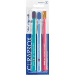 Зубна щітка Curaprox CS 5460 Ultra Soft Ультрам'яка Бірюзова + Блакитна + Рожева 3 шт. (CS 5460/3-02)