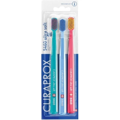 Зубна щітка Curaprox CS 5460 Ultra Soft Ультрам&#039;яка Бірюзова + Блакитна + Рожева 3 шт. (CS 5460/3-02)