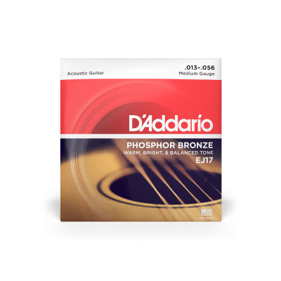 Струни для гітари D&#039;Addario Phosphor Bronze Medium (13-56) (EJ17)