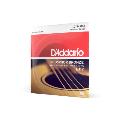Струни для гітари D&#039;Addario Phosphor Bronze Medium (13-56) (EJ17)