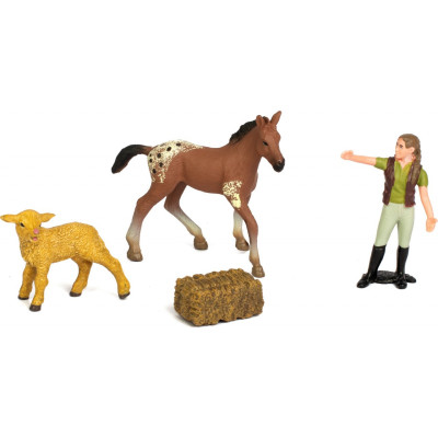 Фігурка Kids Team набір Ферма лоша, ягня, фермерка, ягня (Q9899-T1_2)