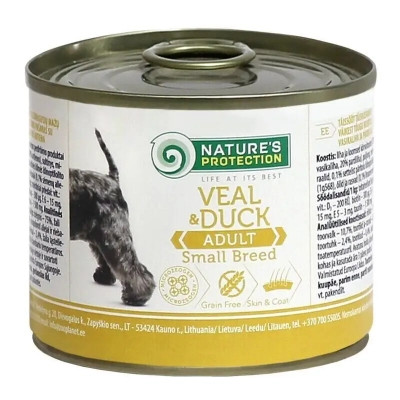 Консерви для собак Nature&#039;s Protection Adult small breed Veal &amp; Duck 200 г (KIK45095)