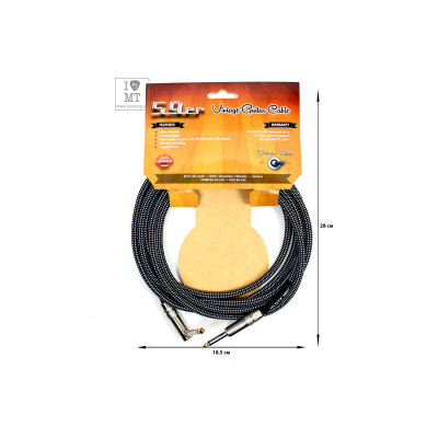 Інструментальний кабель Klotz 59 Vintage Pro Guitar Cable Angled 3 m (228233)