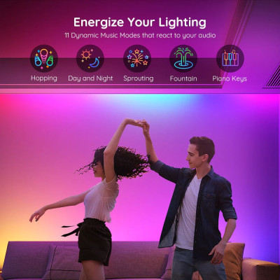 Світлодіодна стрічка Govee RGBIC Basic Wi-Fi + Bluetooth LED Strip Light 10м Білий (H618C3D1)