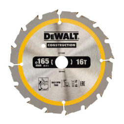 Диск пильний DeWALT CONSTRUCTION 165 х 20 мм, 16z (ATB), 20 градусів (DT1948)