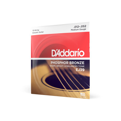Струни для гітари D&#039;Addario Phosphor Bronze Medium 12-String (12-52) (EJ39)