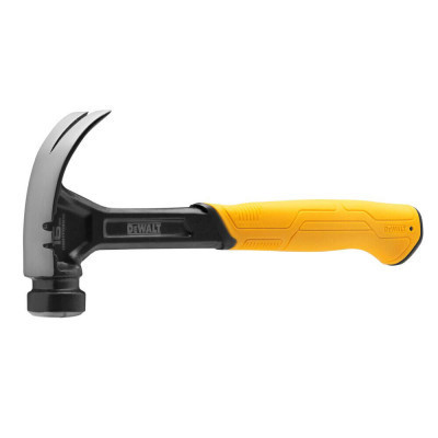 Молоток DeWALT CURVE-CLAW, суцільнометалевий, 454 г, з гвоздодером. (DWHT51002-0)