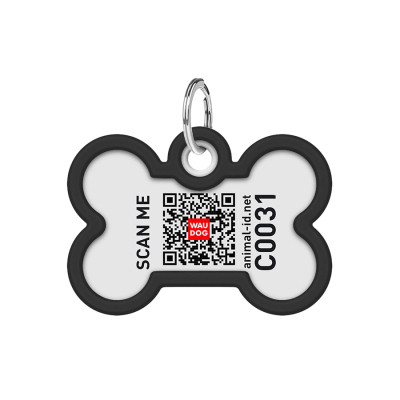 Адресник для тварин WAUDOG Smart ID з QR паспортом &quot;Леопард&quot;, кістка 40х28 мм (231-4066)