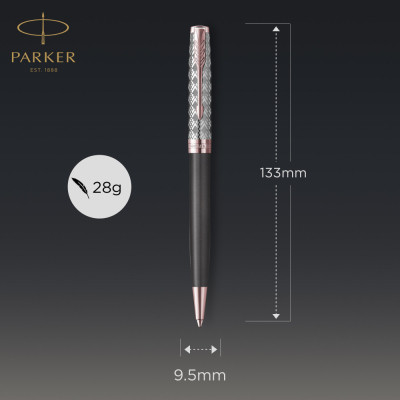Ручка кулькова Parker SONNET 17 Metal &amp; Grey Lacquer PGT BP (68 232)