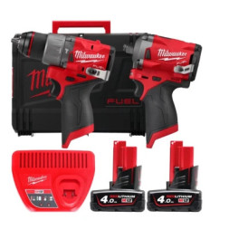 Набір електроіструментів Milwaukee M12FPP2H2-402X, M12FPD2, M12 2x4Ah, HD кейс (4933492512)