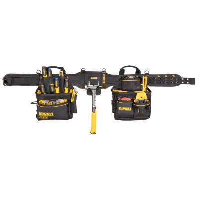 Сумка для інструмента DeWALT PRO з поясом та скобою для молотка, 2 шт., 25 кишень (DWST40603-1)
