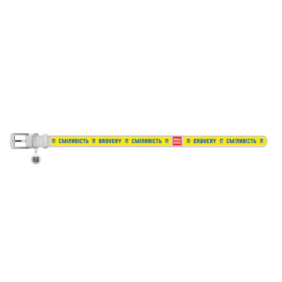 Нашийник для тварин WAUDOG Design з QR паспортом &quot;Сміливість&quot; Ш 35 мм Д 46-59 см білий (3606-0231-15)