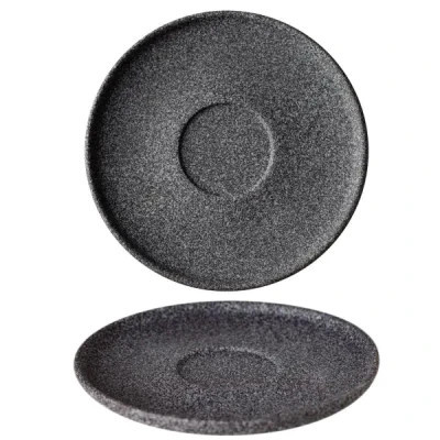 Блюдце G.Benedikt Granit без глазування 14 см Темно-сіре (G4Q1714)