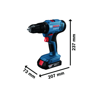 Шуруповерт Bosch GSB 183-LI 18V, 1х2Ah, 21-56Нм, 374-1815 об/хв, кейс, 1.2кг (0.601.9K9.101)