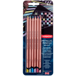 Олівці кольорові Derwent Metallic COLOURS, 6 кольорів (5028252598613)