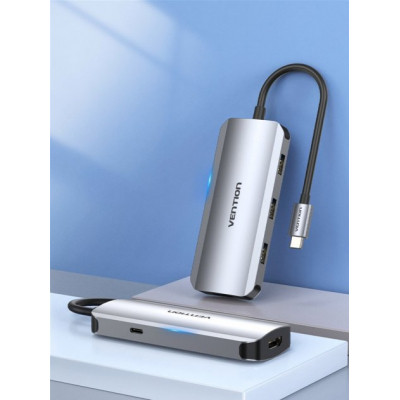 Концентратор Vention USB3.1 Type-C --&gt; HDMI/USB 3.0x3/PD 100W Hub 5-in-1 (TODHB)