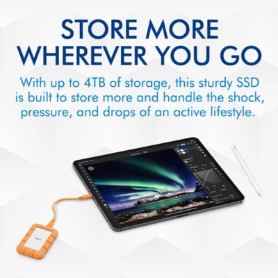 Накопичувач SSD USB Type-C 2TB Rugged Mini LaCie (STMF2000400)