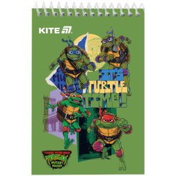 Блокнот Kite на спіралі Ninja Turtles А6, 48 аркушів, нелінований (NT25-196)