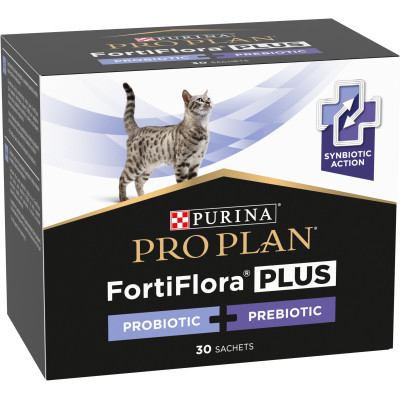 Пробіотична добавка для тварин Purina Pro Plan FortiFlora Plus Для котів і кошенят для підтримки нормальної мікрофлори кишківника 30 x 1.5 г (8445290507495)