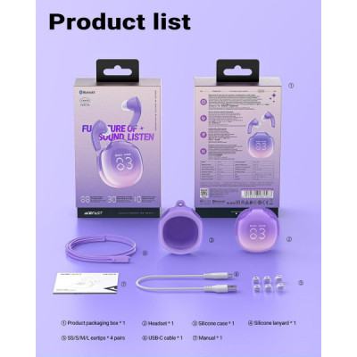 Навушники Acefast T9 Grape Purple (6974316282563)