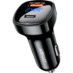 Зарядний пристрій Acefast 2xUSB 66W (USB-C + USB-A) B4 with digital display (6974316280392)