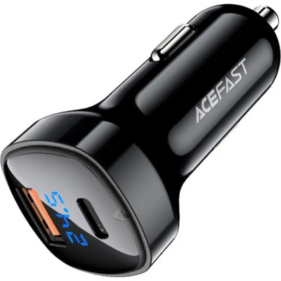 Зарядний пристрій Acefast 2xUSB 66W (USB-C + USB-A) B4 with digital display (6974316280392)