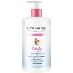 Дитячий гель для душу Dermedic Baby Linum Emollient Кремоподібний 2 в 1 з 1-го дня життя 500 мл (5901643176808)