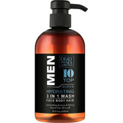Гель для душу Dead Sea Collection Top 10 чоловічий 3 в 1 для тіла, волосся й обличчя 500 мл (7290119481453)
