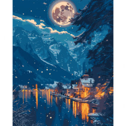 Картина по номерам Santi Ніч у горах, 40*50см, LED (955092)