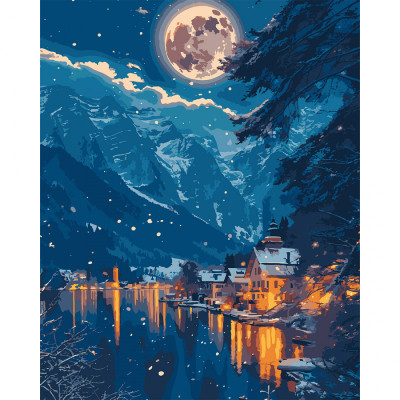 Картина по номерам Santi Ніч у горах, 40*50см, LED (955092)