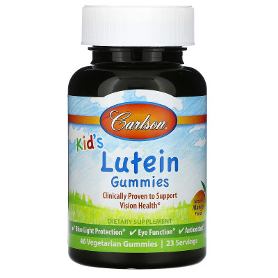 Антиоксидант Carlson Лютеїн Дитячий, смак манго, Kid&#039;s Lutein Gummies, 46 вегетар (CAR-49630)