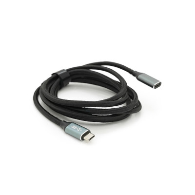 Дата кабель USB-C M/F 2.0m USB 3.2 Gen2 100W 10Gbps 4K60Hz black Voltronic (YT-TC-TC-EXB-2m)