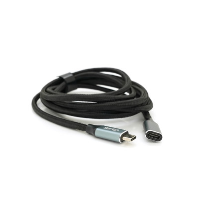 Дата кабель USB-C M/F 2.0m USB 3.2 Gen2 100W 10Gbps 4K60Hz black Voltronic (YT-TC-TC-EXB-2m)