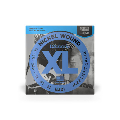 Струни для гітари D&#039;Addario XL Nickel Wound Jazz Light (12-52) (EJ21)