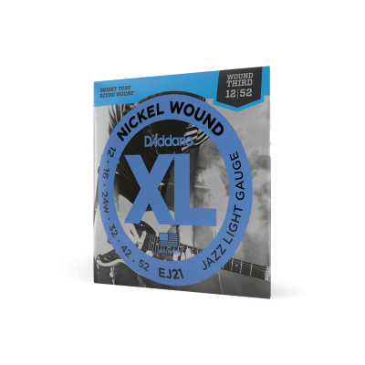 Струни для гітари D&#039;Addario XL Nickel Wound Jazz Light (12-52) (EJ21)