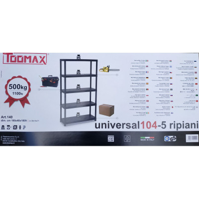 Стелаж Toomax 5 полиць cm. 100x40x180h black (5142)