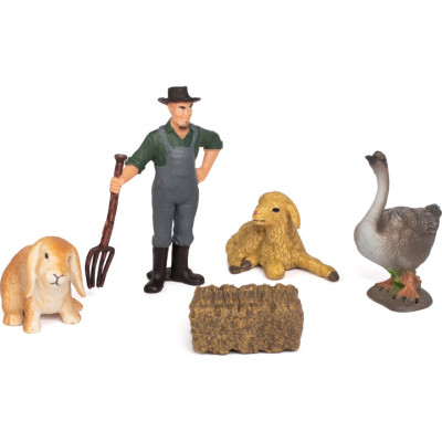 Фігурка Kids Team набір Ферма фермер, гуска, кролик, ягня, гуска, ягня (Q9899-T7_4)