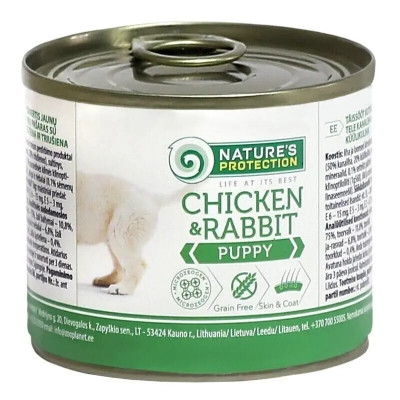 Консерви для собак Nature&#039;s Protection Puppy Chicken&amp;Rabbit 200 г (KIK45089)