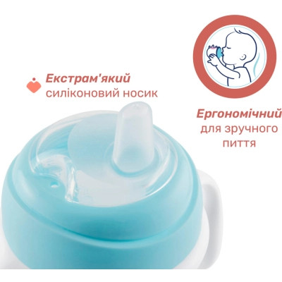 Поїльник-непроливайка Chicco Transition Cup 200 мл. від 4 місяців (блакитна) (06911.25)