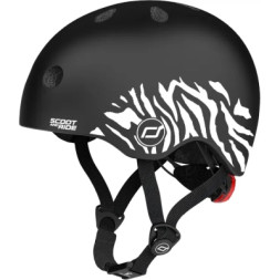 Шолом Scoot&amp;Ride 45-51см , зебра, з ліхтариком (SR-181206-ZEBRA)