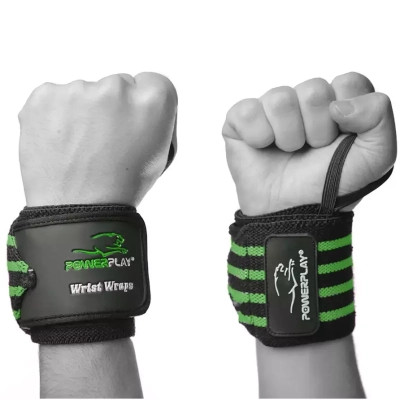 Бинт для спорту PowerPlay 3081 Чорно-Зелений (PP_3081_Black/Green)