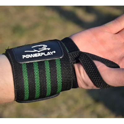 Бинт для спорту PowerPlay 3081 Чорно-Зелений (PP_3081_Black/Green)