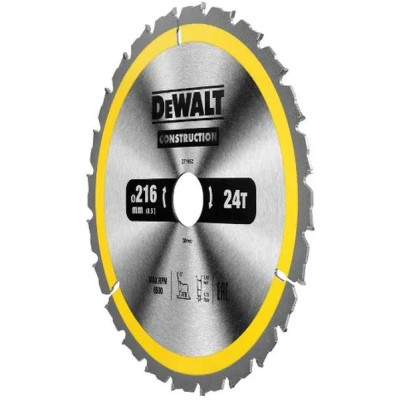 Диск пильний DeWALT CONSTRUCTION 216 х 30 мм, 24z (ATB) - 5 градусів (DT1952)