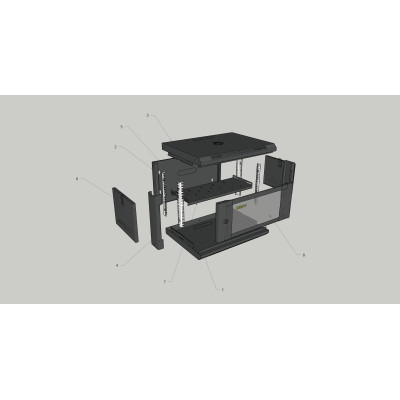 Шафа настінна GEAR 4U 19&#039;&#039; 600x600x240 мм, black (GWMSN-4U-600-600)