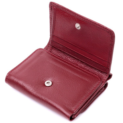 Гаманець ST Leather З натуральної шкіри Бордовий (19479)